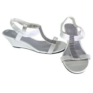 Rhinestone Wedges Womens 10W Comfort Plus by Predictions Formal Holiday